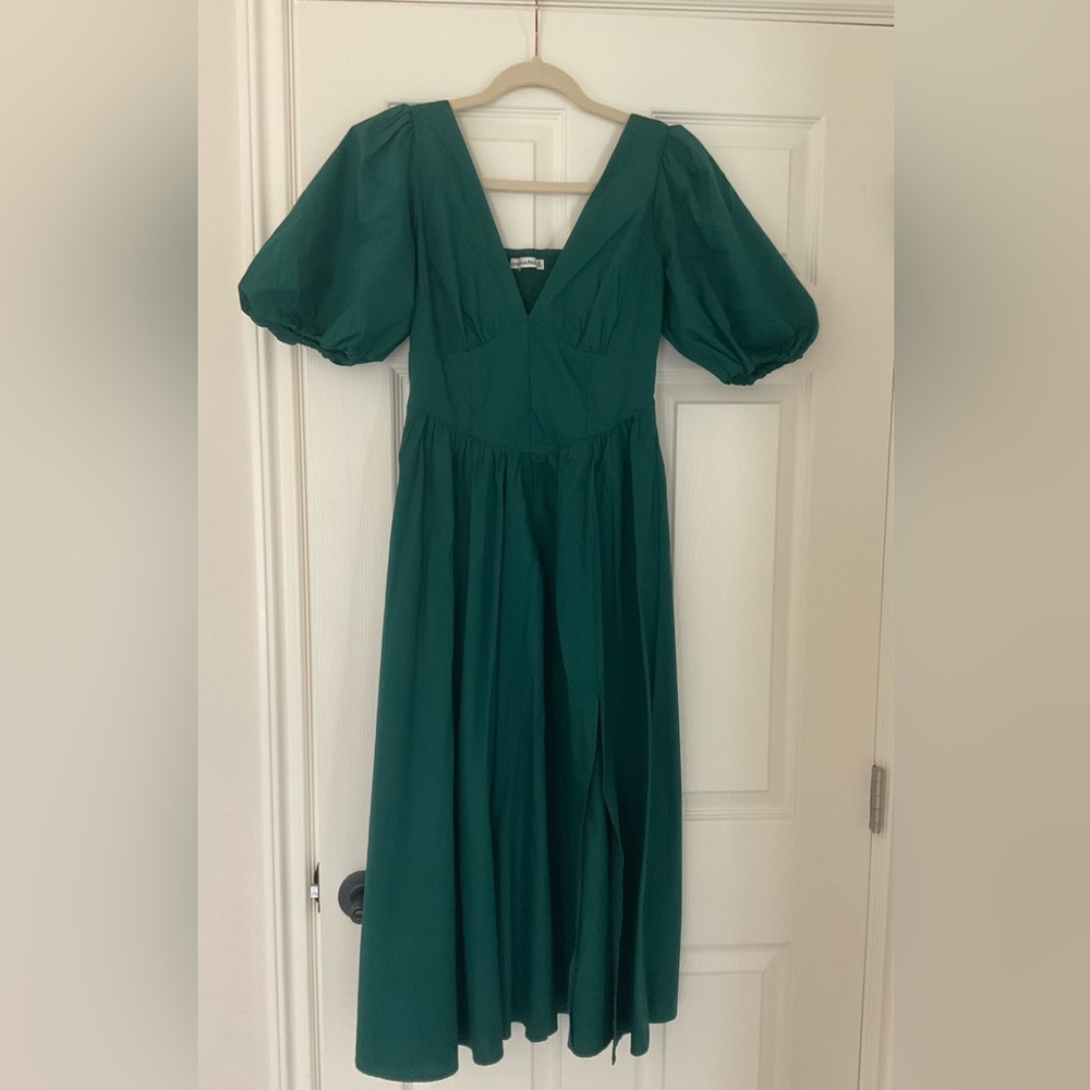 Abercrombie & Fitch Green Puff Sleeve Dress